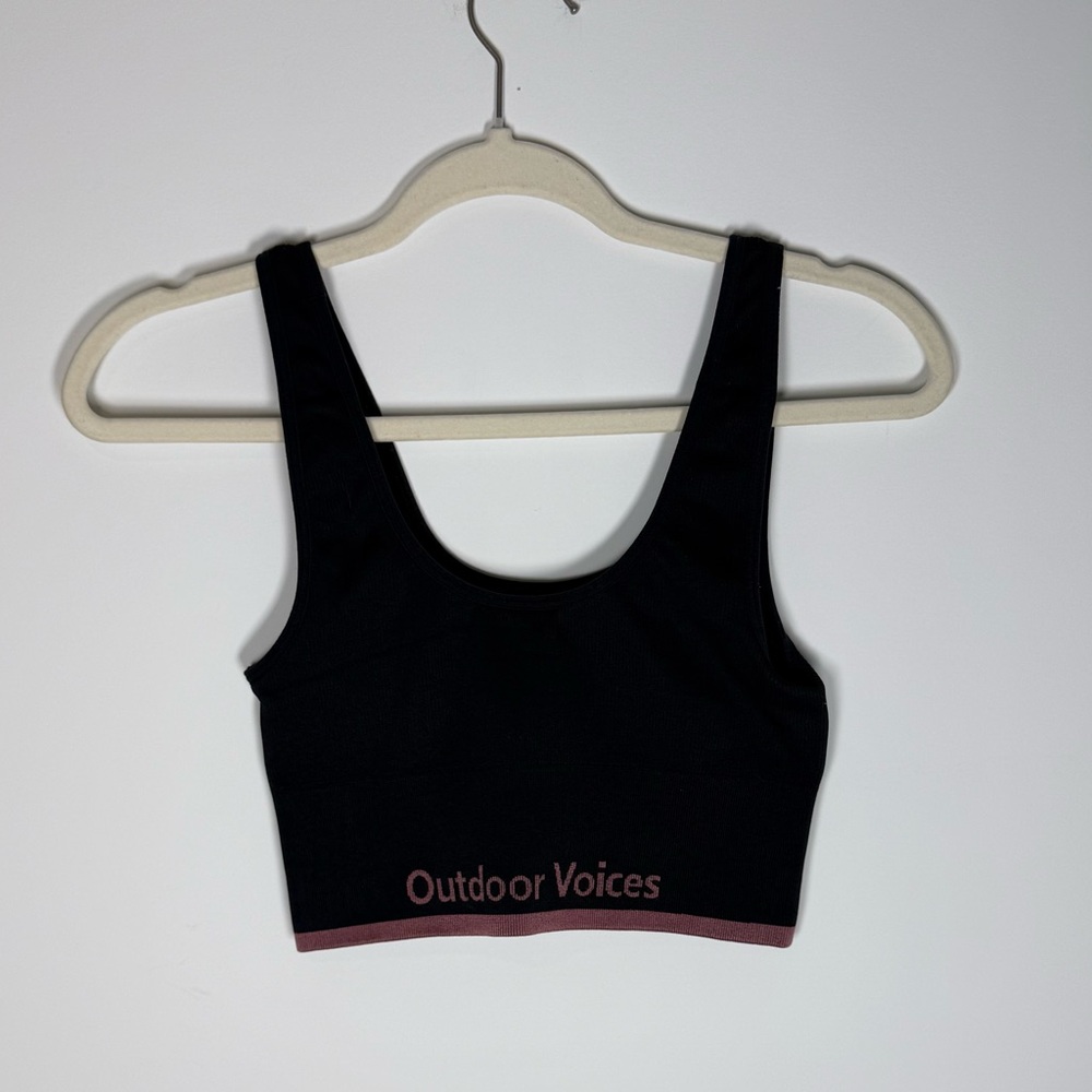 Outdoor Voices Seamless Rib Longline Sports Bra